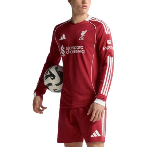 Adidas Free Shipping with adiClub Liverpool Fc 25/26 Long Sleeve Home Authentic Jersey