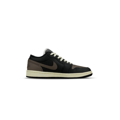 Jordan Air Jordan 1 Abrasion Resistant Low top Vintage Basketball Shoes Unisex Black Brown