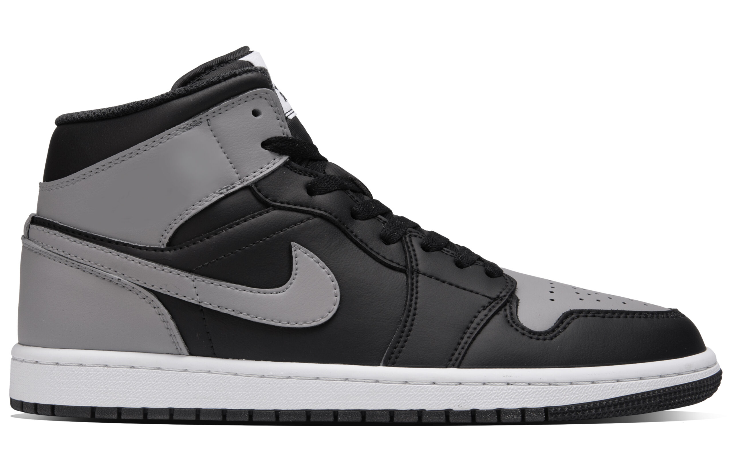 Jordan Air Jordan 1 Solitude Gray Abrasion Resistant Mid top Vintage Basketball Shoes Unisex Black Gray