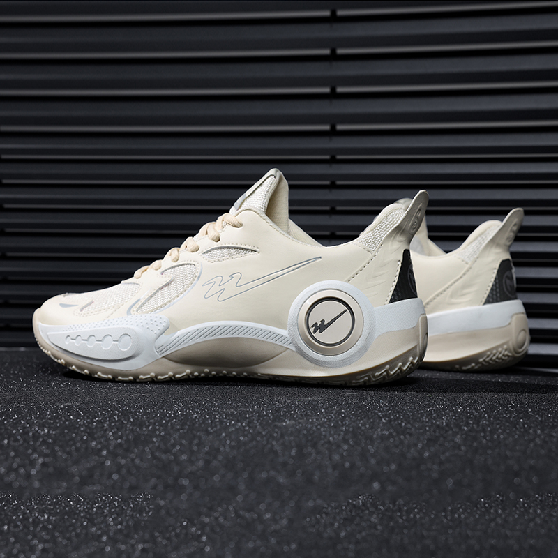 Binary Cushioning Breathable Slip Resistant Cushioning Breathable Slip Resistant Low top Basketball Shoes Unisex Beige