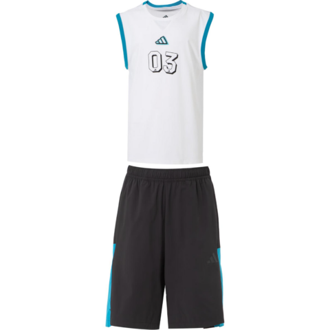 Adidas Casual Sportswear Clothing Sets White Top+Black Bottom Kids'