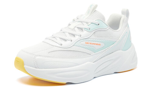 QIAODAN Cushioning Slip Resistant Abrasion Resistant Low top Casual Running Shoes Women’s White Blue