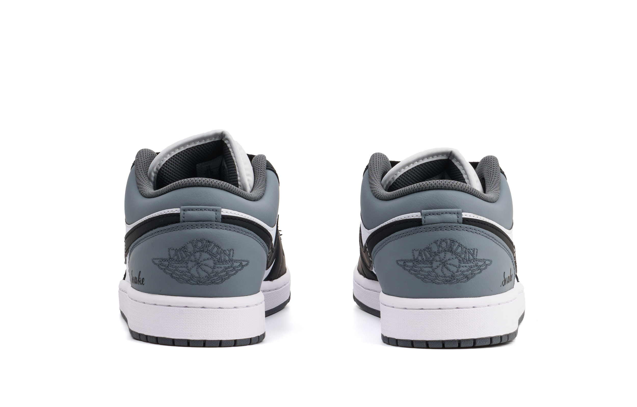 Jordan Air Jordan 1 Abrasion Resistant Low top Vintage Basketball Shoes Unisex Black Gray