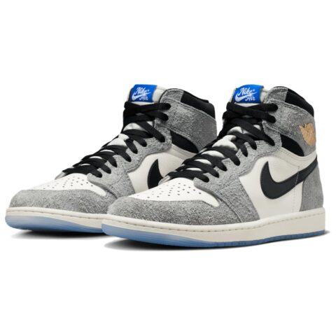 Jordan Air Jordan 1 High top Vintage Basketball Shoes Men’s Gray White