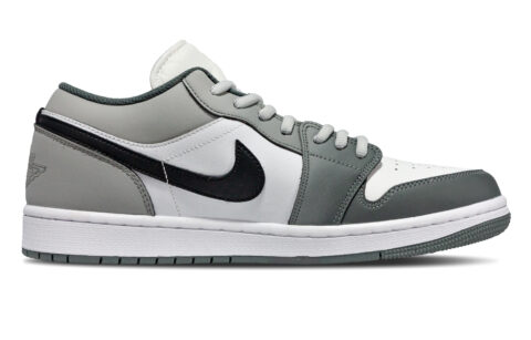 Jordan Air Jordan 1 Slip Resistant Low top Vintage Basketball Shoes Unisex Light Gray