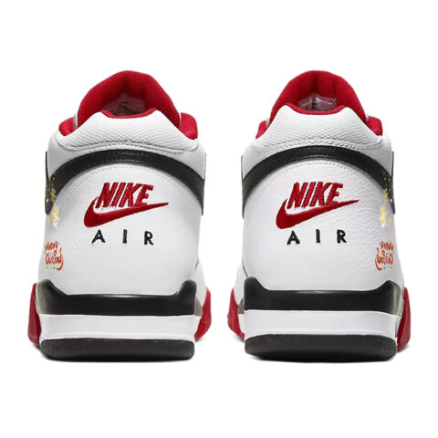 Nike Flight Legacy Slip Resistant Abrasion Resistant Mid top Vintage Basketball Shoes Unisex Red