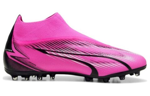 PUMA Ultra Match MG Multi Ground Soccer Shoes Men’s Pink Black White