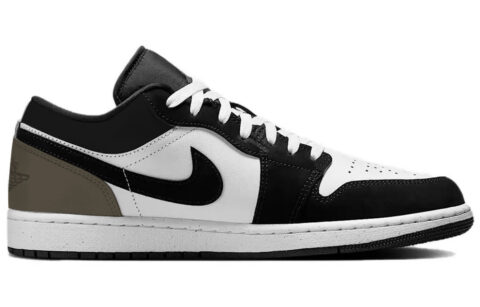 Jordan Air Jordan 1 Black Mocha Leather Abrasion Resistant Abrasion Resistant Low top Vintage Basketball Shoes Unisex