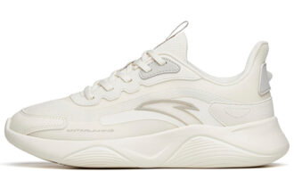 Anta Lingyun Cushioning Slip Resistant Abrasion Resistant Breathable Low top Sprint Running Shoes Women's White Gray