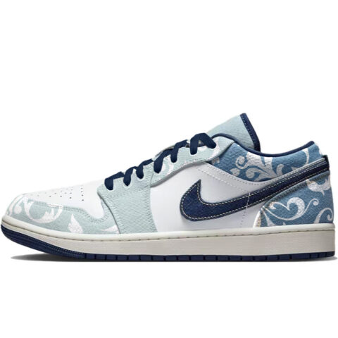 Jordan Air Jordan 1 Vintage Basketball Shoes Men’s Low Top White Blue