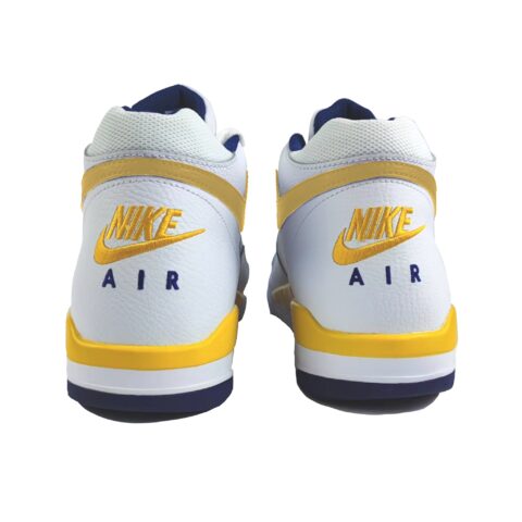 Nike Flight Legacy Cushioning Slip Resistant Abrasion Resistant Mid top Vintage Basketball Shoes Men’s White