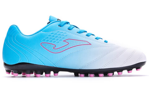 Joma MG Multi Ground Slip Resistant, Abrasion Resistant, Breathable Soccer Shoes Men’s White/Light Blue