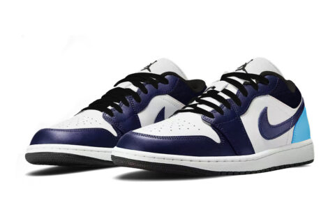Jordan Air Jordan 1 Slip Resistant Abrasion Resistant Low top Skateboard Shoes Unisex White Blue Black