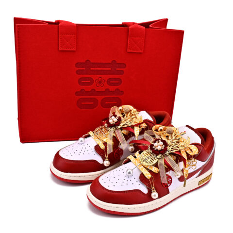 Jordan Air Jordan 1 Abrasion Resistant Low top Vintage Basketball Shoes Unisex Red