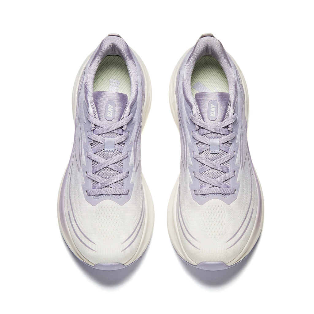 Anta Leaf 6.0 Fabric Low top Long Distance Running Sprint Running Shoes Women’s Ivory White/Light Purple Gray