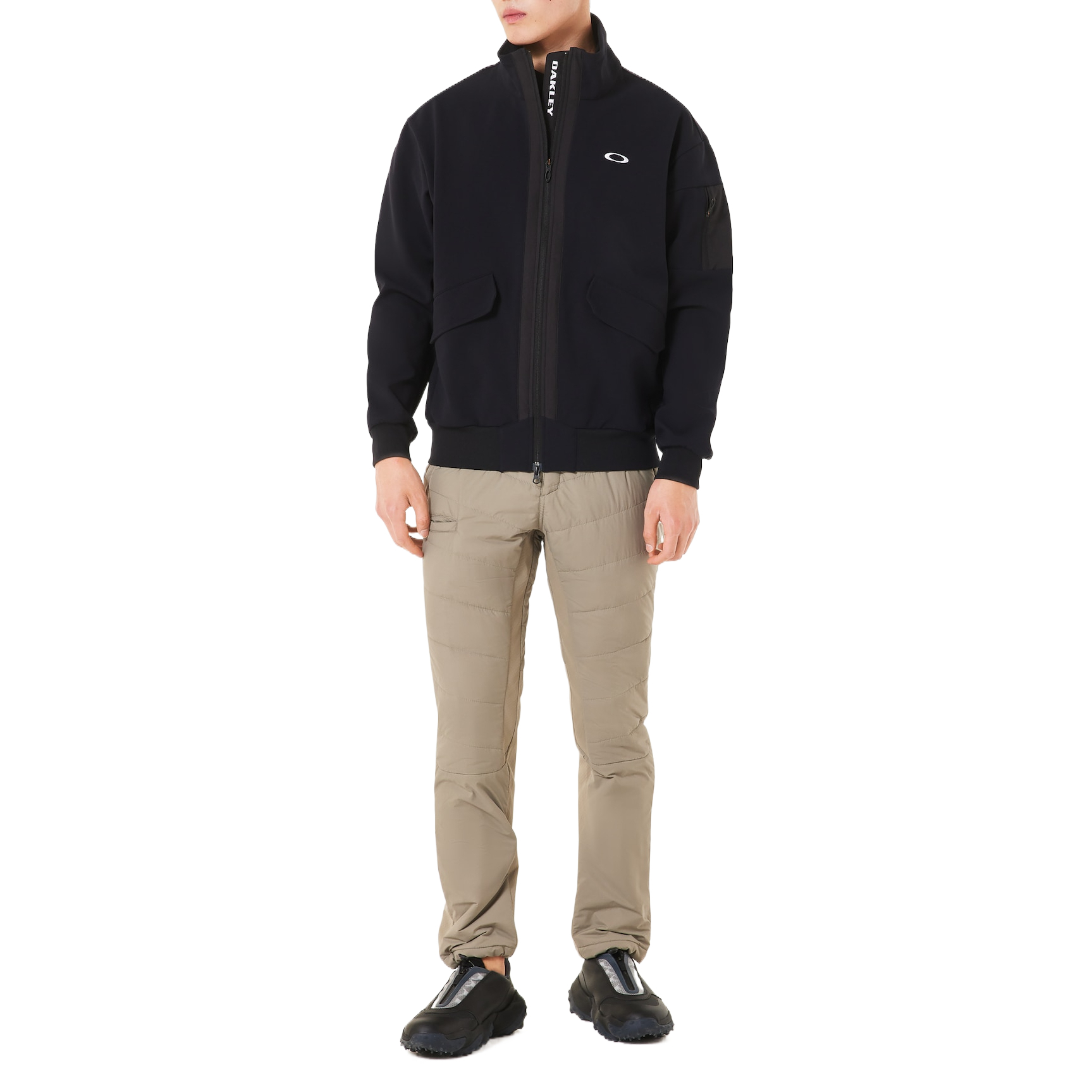 Oakley Fleece Tops Men’s Black Stand Collar Moderate Soft Shell