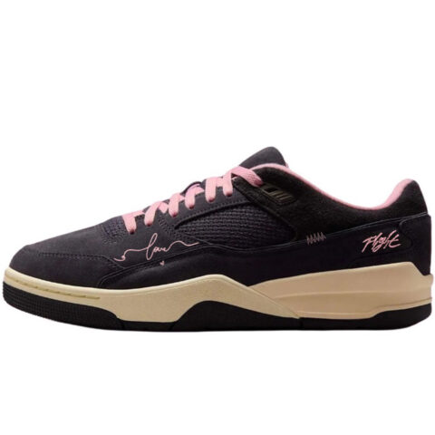 Jordan FLIGHT COURT Heartbeat Abrasion Resistant Low top Vintage Basketball Shoes Men’s Black Pink