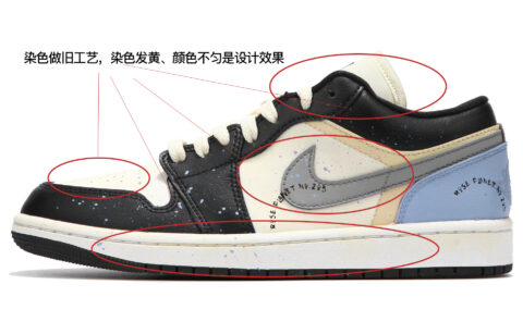 Jordan Air Jordan 1 Low top Vintage Basketball Shoes Women’s Black Blue