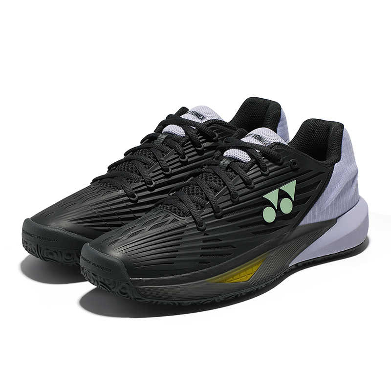 YONEX Slip Resistant Abrasion Resistant Low top Tennis Shoes Unisex Black Purple
