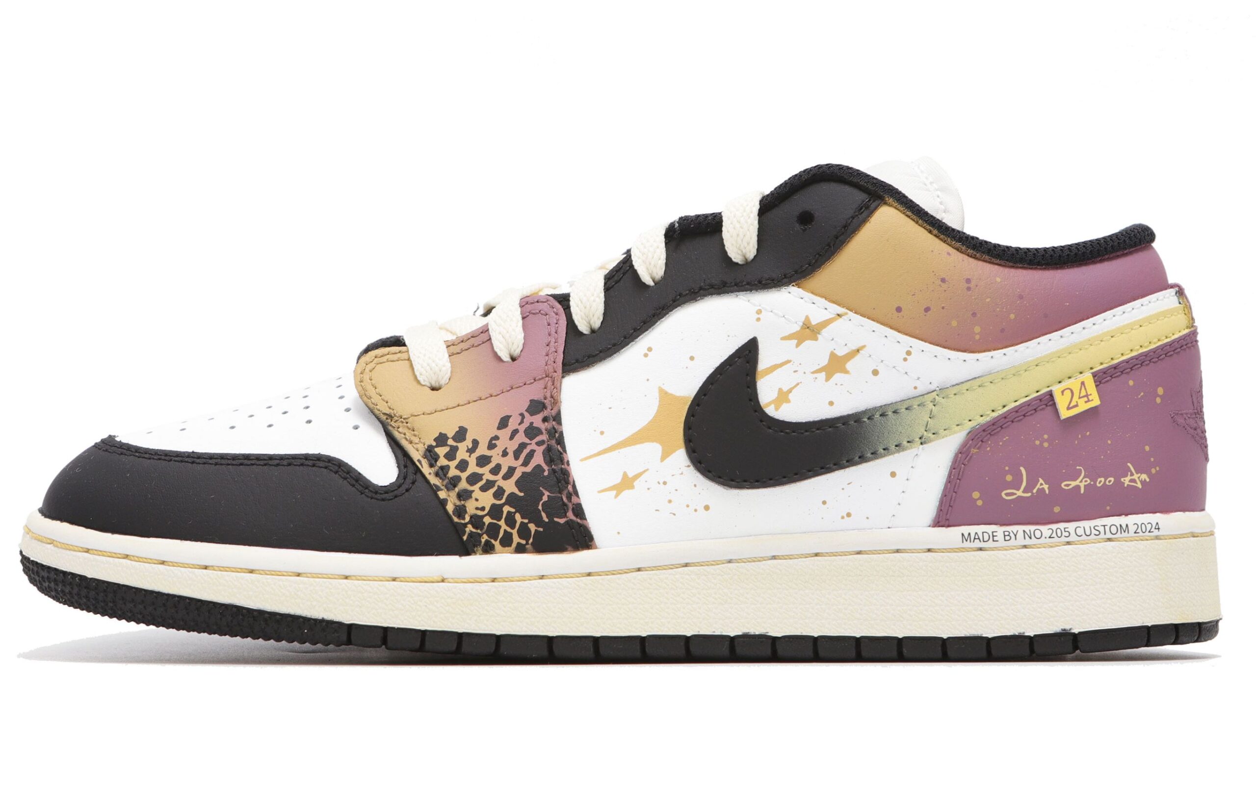 Jordan Air Jordan 1 Abrasion Resistant Abrasion Resistant Low top Vintage Basketball Shoes Unisex Purple Yellow