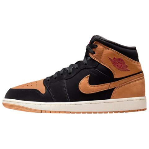 Jordan Air Jordan 1 Abrasion Resistant Abrasion Resistant Mid top Vintage Basketball Shoes Unisex Black Brown