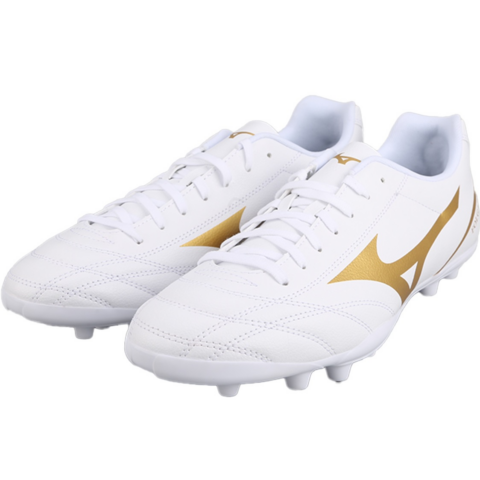 Mizuno Folgado AG Artificial Ground Artificial Turf Slip Resistant Abrasion Resistant Soccer Shoes Unisex White Gold