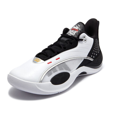 361° Cushioning Slip Resistant Abrasion Resistant Low top Basketball Shoes Men’s White Black