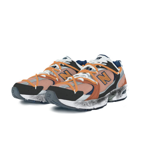 New Balance NB 530 Abrasion Resistant Low top Running Shoes Unisex White Orange