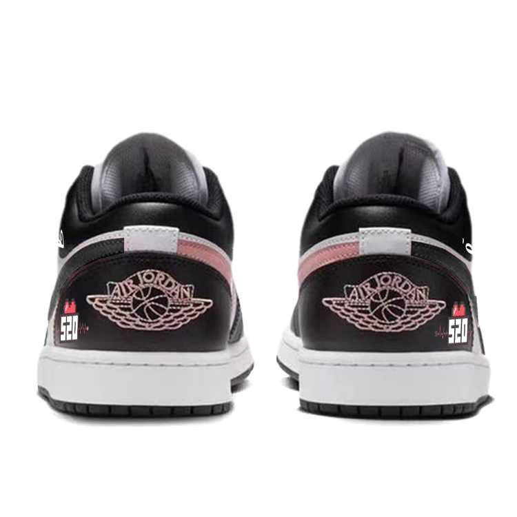 Jordan Air Jordan 1 Slip Resistant Abrasion Resistant Low top Vintage Basketball Shoes Unisex Black