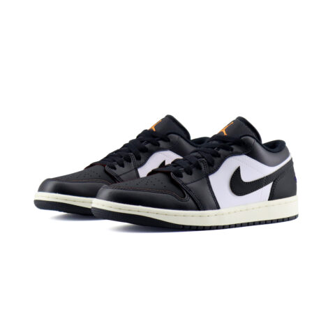 Jordan Air Jordan 1 Slip Resistant Abrasion Resistant Low top Vintage Basketball Shoes Unisex Black White