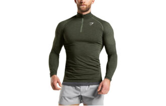 GYMSHARK Workout Clothing Men's Core Olive Green/Black