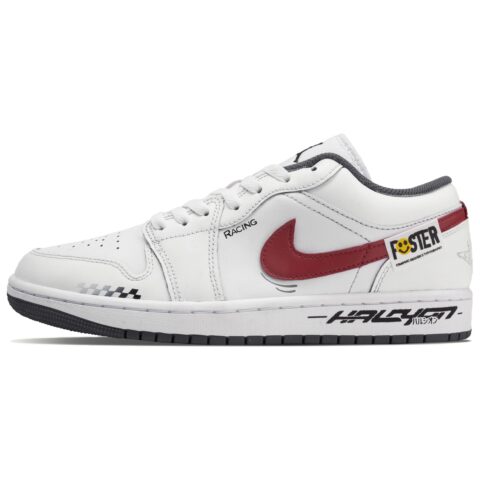 Jordan Air Jordan 1 Speed Phantom Slip Resistant Abrasion Resistant Low top Vintage Basketball Shoes Unisex White