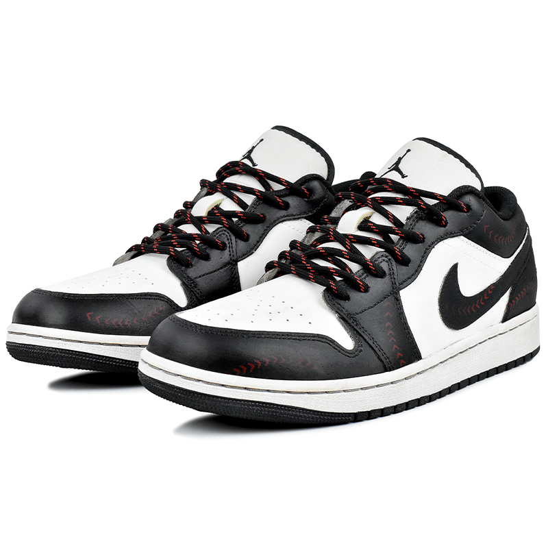 Jordan Air Jordan 1 Wear resistant And Lightweight Low top Vintage Basketball Shoes Men’s Black White