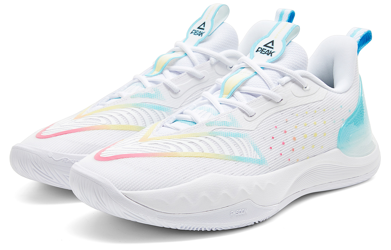 PEAK Taichi Triangle 4.0 Abrasion Resistant Lightweight Rebound Low top Basketball Shoes Men’s All White Ice Blue