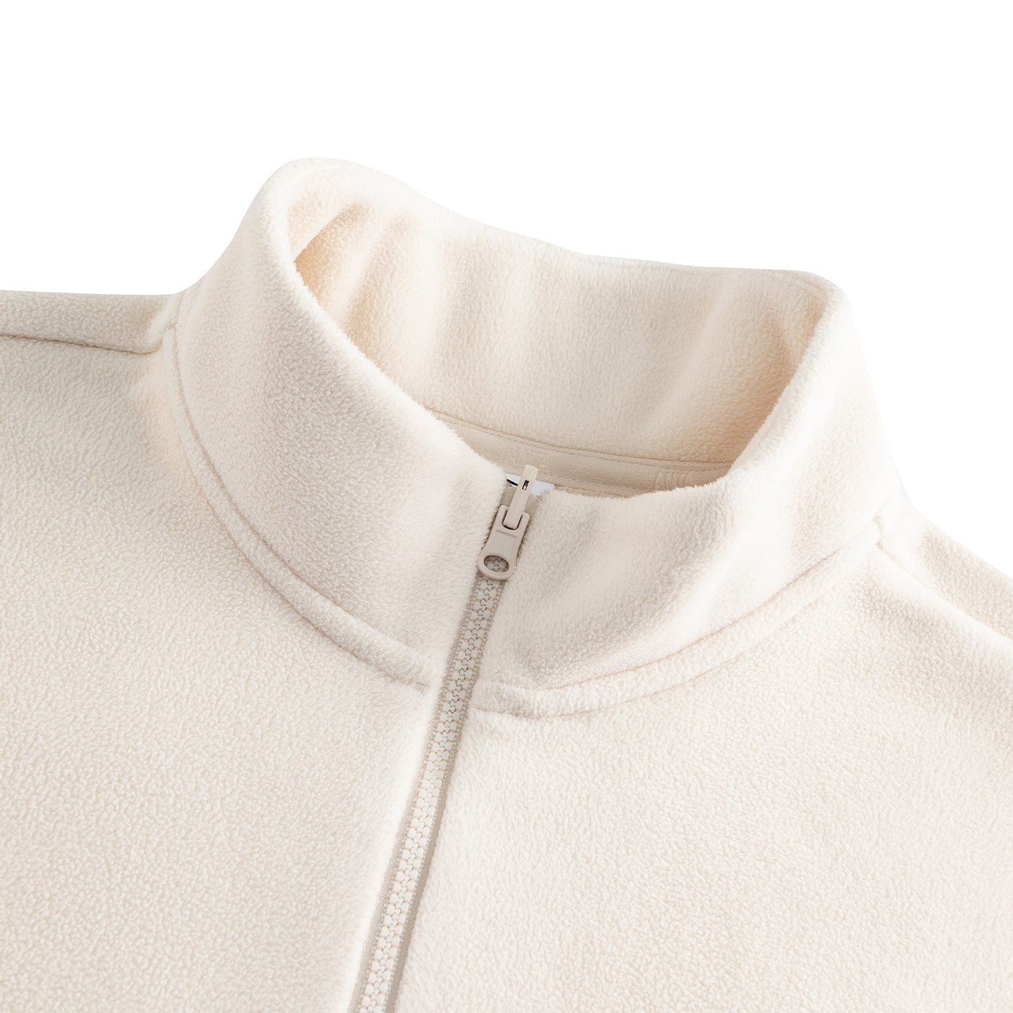 Anta Outdoor Collection Polar Fleece Stand Collar Coat Women’s Fish Belly White