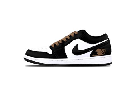 Jordan Air Jordan 1 Black Brown AJ Cushioning, Wear Resistant Low top Vintage Basketball Shoes Unisex