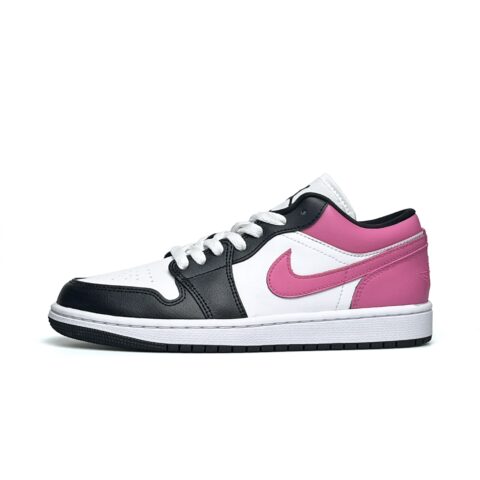 Jordan Air Jordan 1 Slip Resistant Abrasion Resistant Low top Vintage Basketball Shoes Women’s White Pink