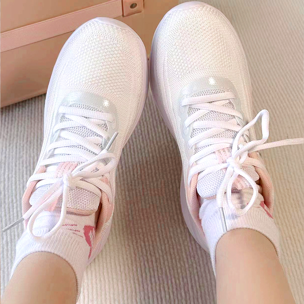 BIANSULONG Running Shoes Women’s Low Top White Pink/White Green