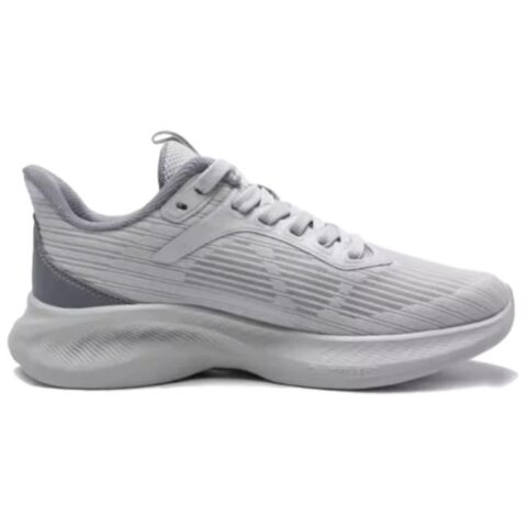 QIAODAN Textile, Synthetic Leather Cushioning Abrasion Resistant Breathable Low top Casual Running Shoes Men’s Gray