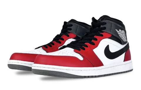 Jordan Air Jordan 1 Abrasion Resistant Mid top Vintage Basketball Shoes Men’s Black Red