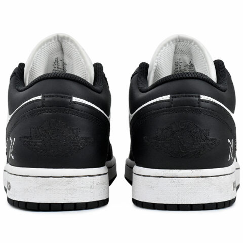 Jordan Air Jordan 1 Abrasion Resistant Low top Vintage Basketball Shoes Men’s Black White