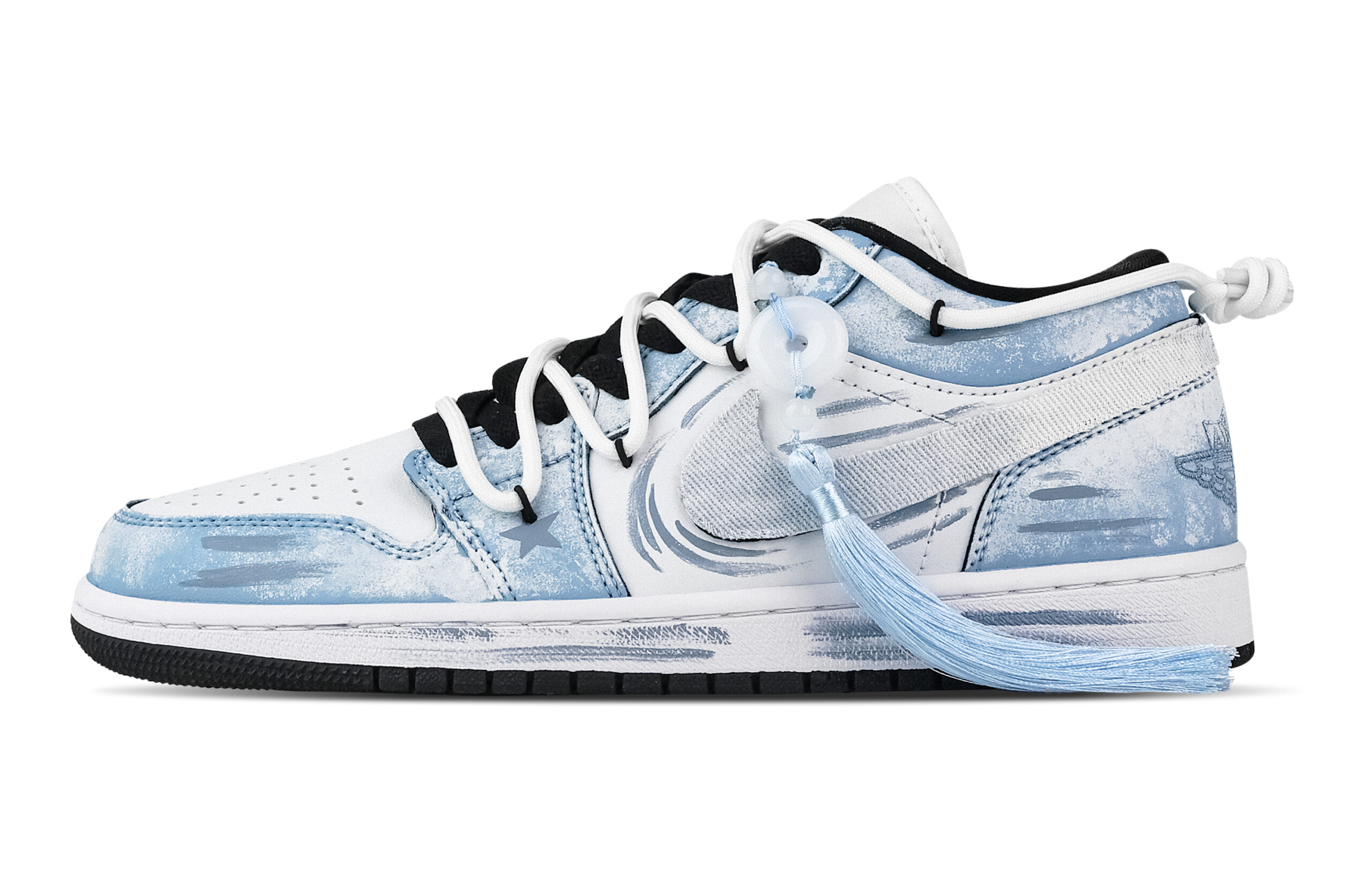 Jordan Air Jordan 1 Rantei Set Low top Vintage Basketball Shoes Unisex White Blue