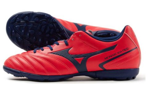 Mizuno Monarcida TF Turf Abrasion Resistant Breathable Soccer Shoes Men’s Red Blue