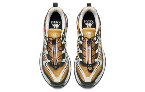 Kappa Slip Resistant, Abrasion Resistant, Height Increasing Low top Running Shoes Unisex Brown Green