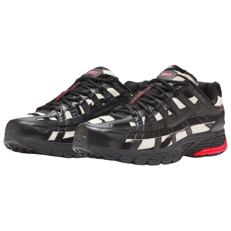 Nike P 6000 Breathable And Lightweight Low top Rubber Foam Running Shoes Men’s Black White Red