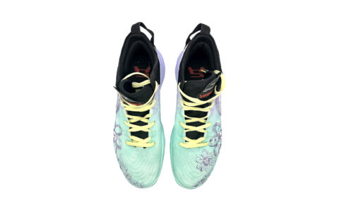 Li Ning YuShuai 18 One Road Floral Abrasion Resistant Coverage High top Basketball Shoes Men’s Green Purple