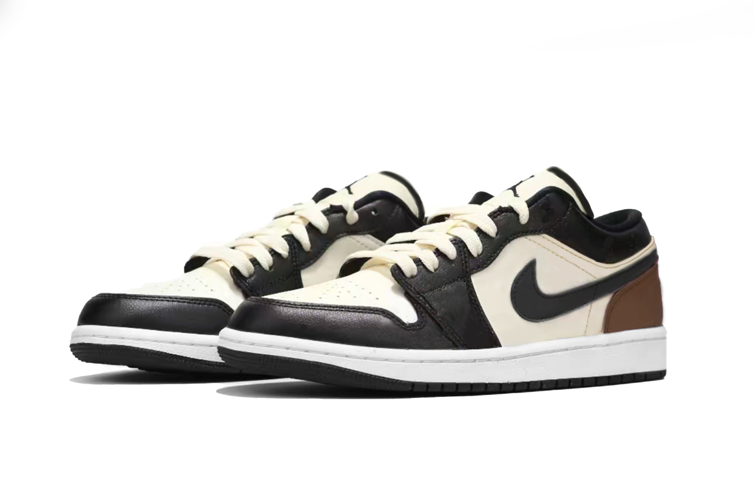 Jordan Air Jordan 1 Low Mocha Panda Leather Cushioning Low top Vintage Basketball Shoes Men’s Black White Brown