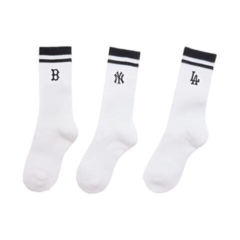 MLB Crew Socks Unisex 3 Pack White