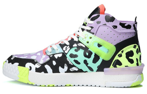 PEAK Taichi Slip Resistant Abrasion Resistant High top Vintage Basketball Shoes Men’s Black Purple Green