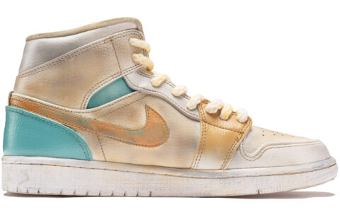 Jordan Air Jordan 1 Abrasion Resistant Mid top Basketball Shoes Men’s Brown
